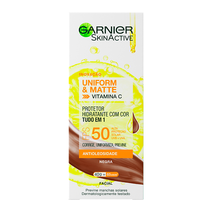 Garnier Skinactive Uniform&Matte Protetor Hidratante Tudo Em 1 Com Cor Negra Fps 50